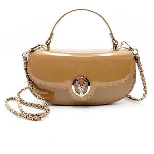 Valentino Orlandi Glossy Beige Crossbody Bag